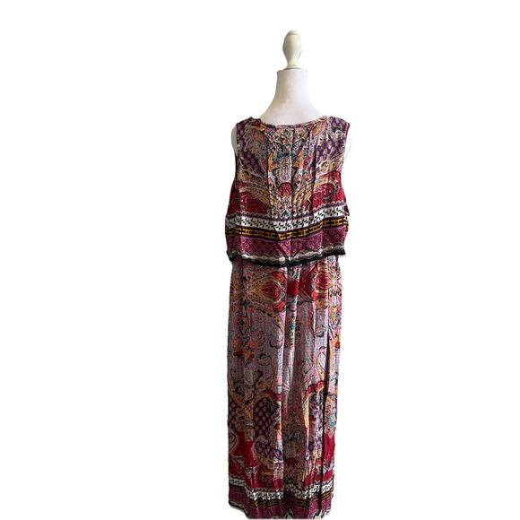 Womens 2XL Maxi Dress Wedding Guest Floral Peasant Paisley Patchwork Fairy XXL - Picture 15 of 15